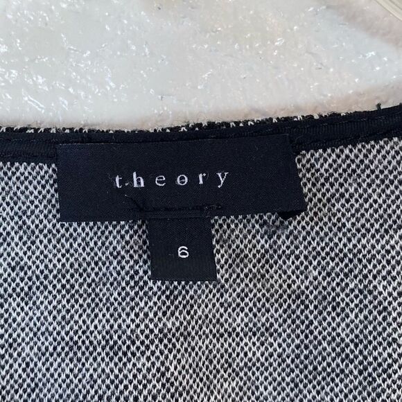 Theory Chayenne Grey Contrast Zip Front Long Sleeve Dress - Picture 6 of 11